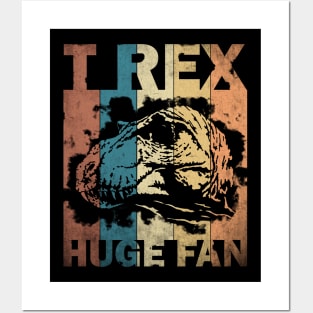 T-Rex Huge Fan Vintage Jurassic Tyrannosaurus Posters and Art